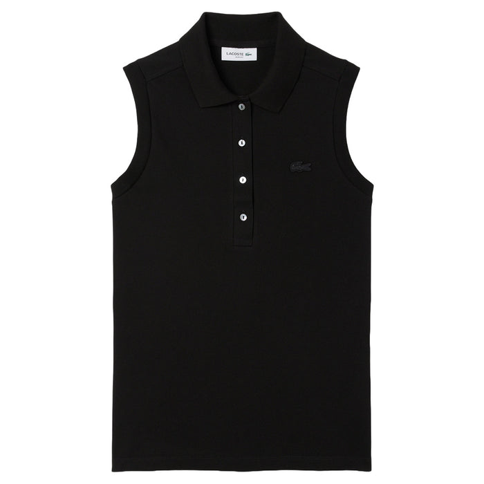 Lacoste Slim Fit L.12.D Sleeveless Stretch Golf Polo Black - SS25 Women