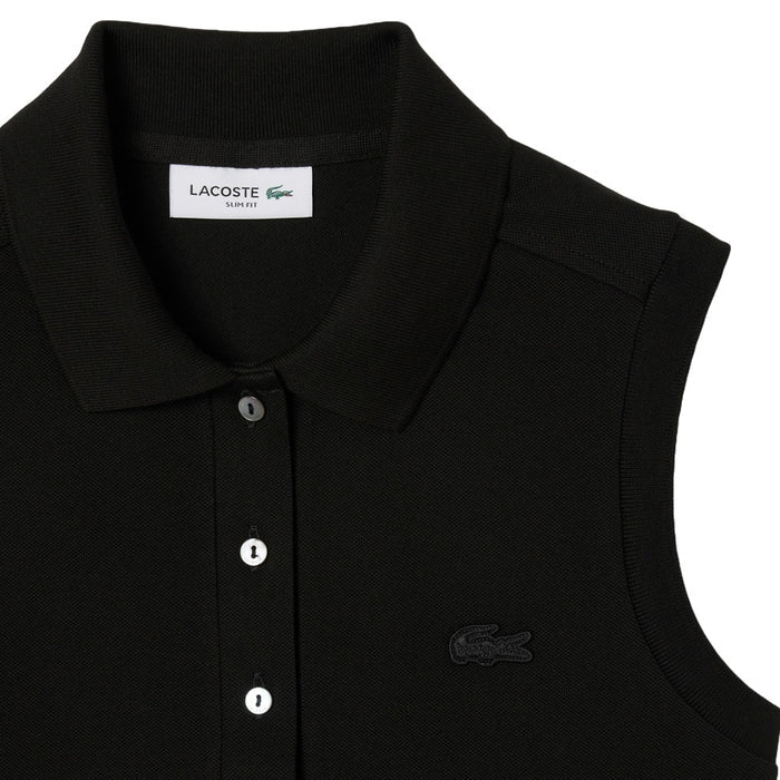 Lacoste Slim Fit L.12.D Sleeveless Stretch Golf Polo Black - SS25 Women
