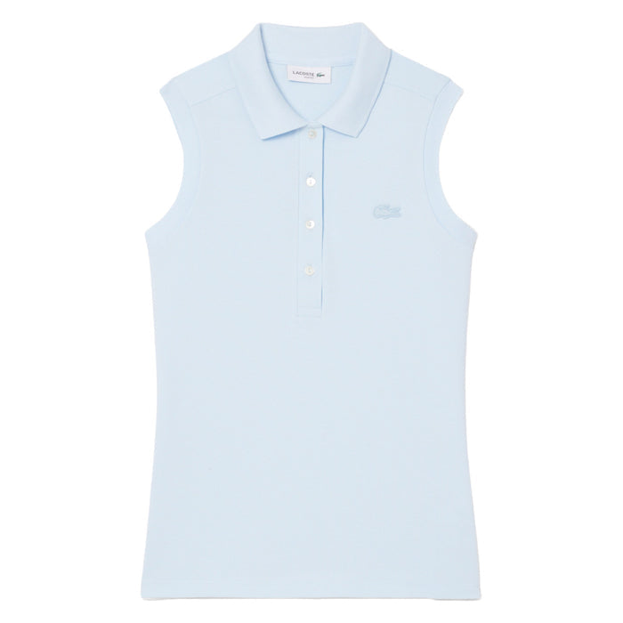 Lacoste Slim Fit L.12.D Sleeveless Stretch Golf Polo Light Blue - SS25 Women