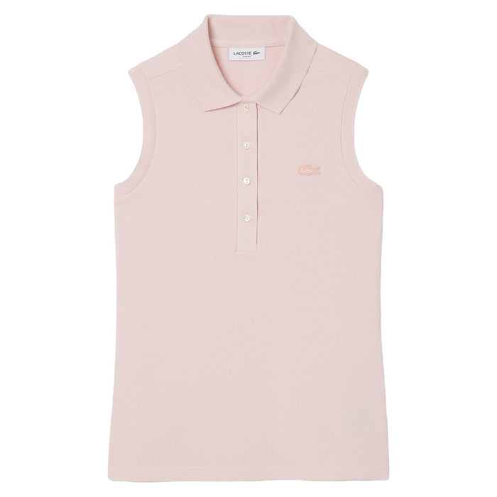 Lacoste Slim Fit L.12.D Sleeveless Stretch Golf Polo Light Pink - SS25 Women