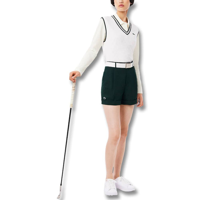 Lacoste Thermo-Regulating UV Protect Longsleeve Golf Polo White - FW25 Women