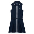 Lacoste Ultra Dry Heritage Trim Sleeveless Golf Dress Navy Blue/White/Navy Blue - SS25 Women