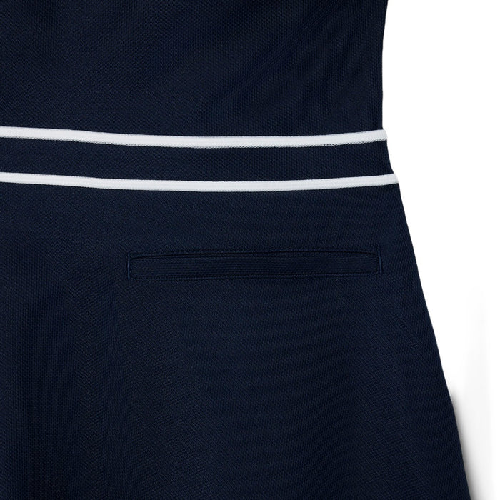 Lacoste Ultra Dry Heritage Trim Sleeveless Golf Dress Navy Blue/White/Navy Blue - SS25 Women