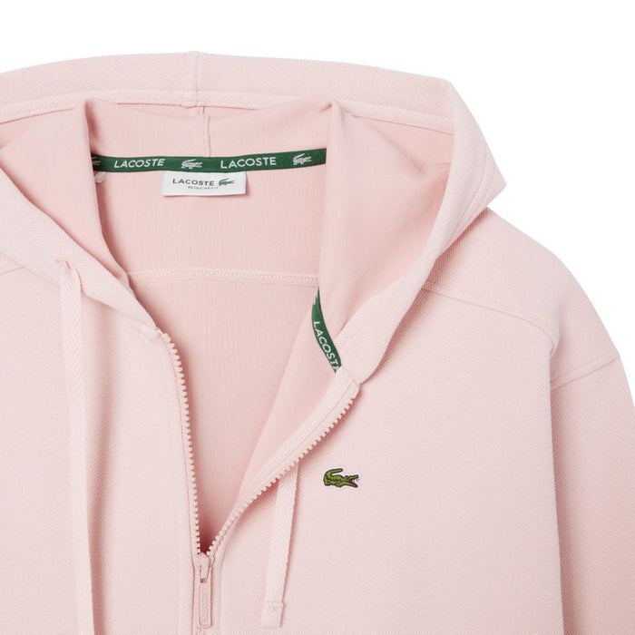 Lacoste Zip-Up Pique Golf Sweatshirt Pink - FW25 Women