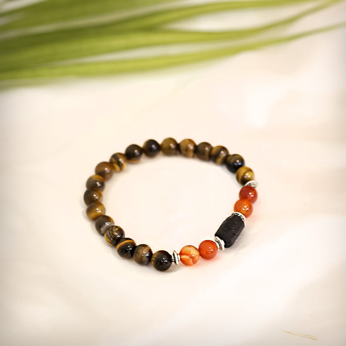 Leo (Singh Rashi) Stone Bracelet with FREE Raw Selenite Plate