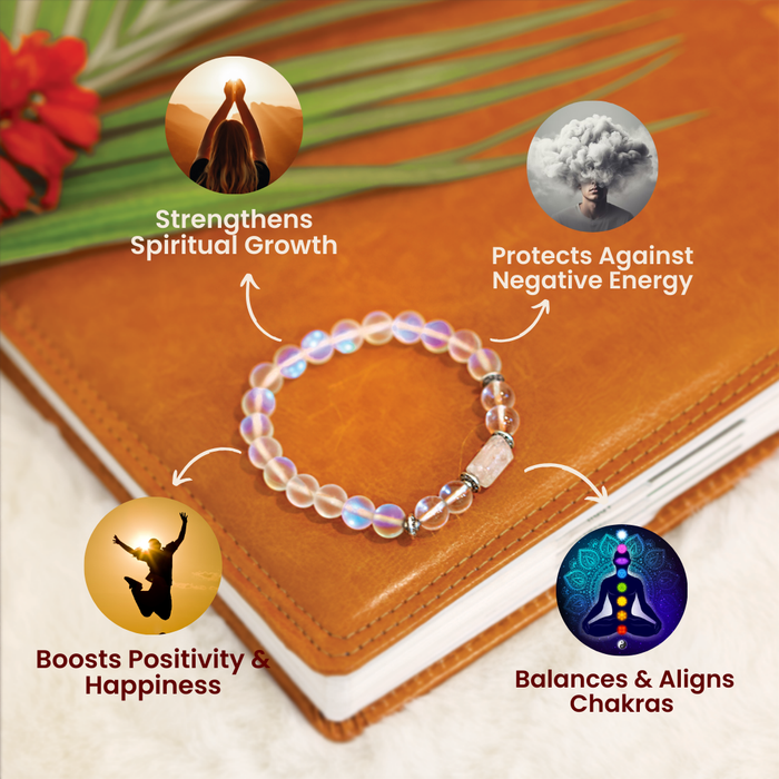 Libra (Tula Rashi) Stone Bracelet with FREE Raw Selenite Plate - view 2
