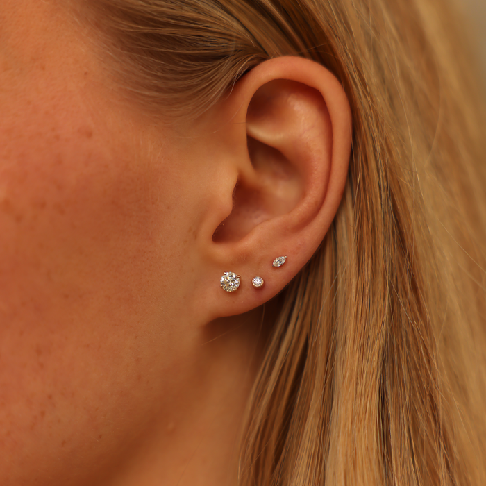 Yellow Gold-2^Single Stud Earrings: Lulu Jack Single Bezel Diamond Stud in Yellow Gold Thumbnail-only