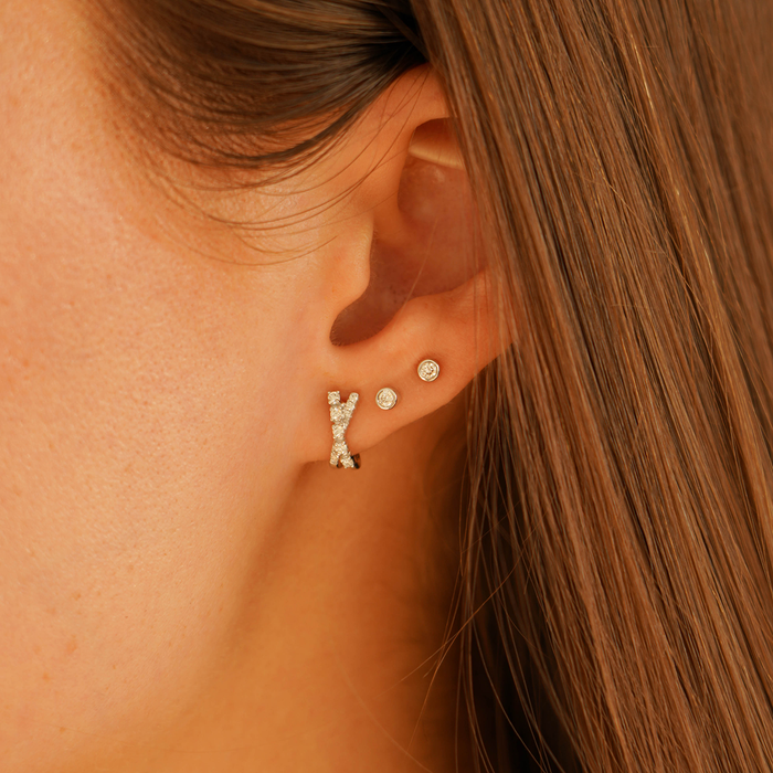 White Gold-2^Single Stud Earrings: Lulu Jack Single Bezel Diamond Stud in White Gold Thumbnail-only