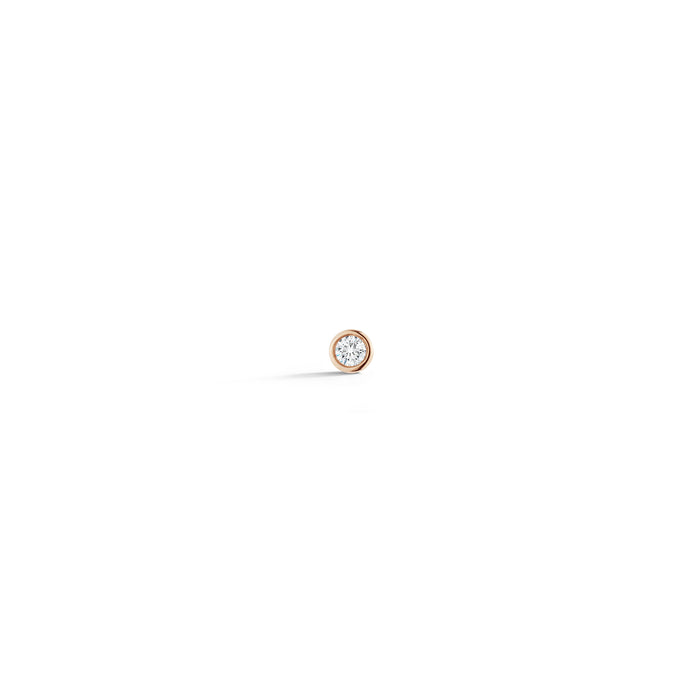 Rose Gold-1^Single Stud Earrings: Lulu Jack Single Bezel Diamond Stud in Rose Gold Thumbnail-only