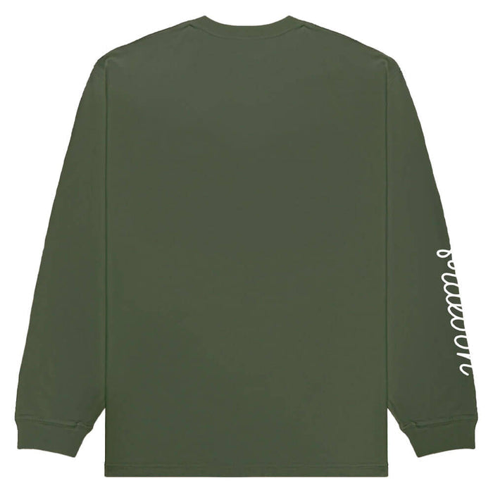 Malbon Gorse M Script Longsleeve Round-Neck Golf T-Shirt Olivine - SS26 Men