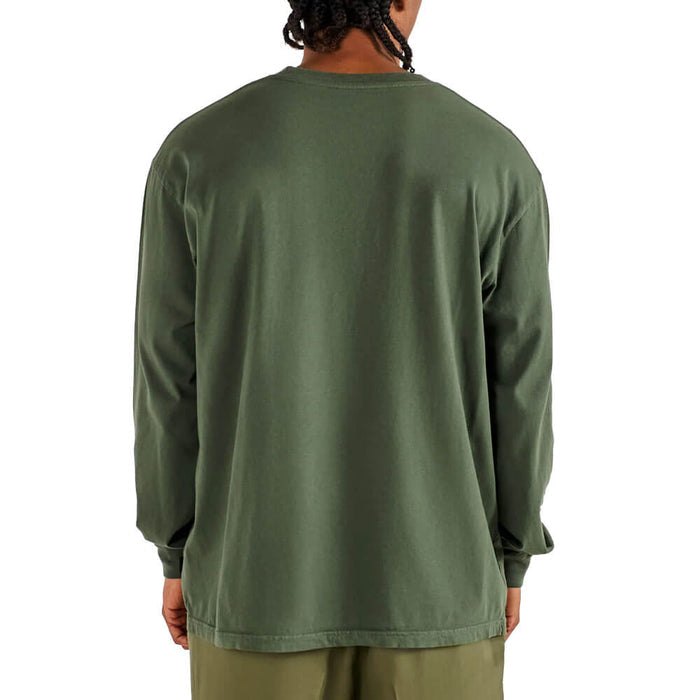 Malbon Gorse M Script Longsleeve Round-Neck Golf T-Shirt Olivine - SS26 Men