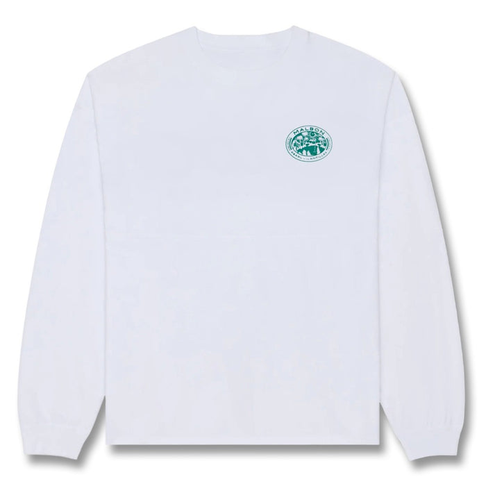 Malbon Horizon Longsleeve Round-Neck Golf T-Shirt White - SS26 Men
