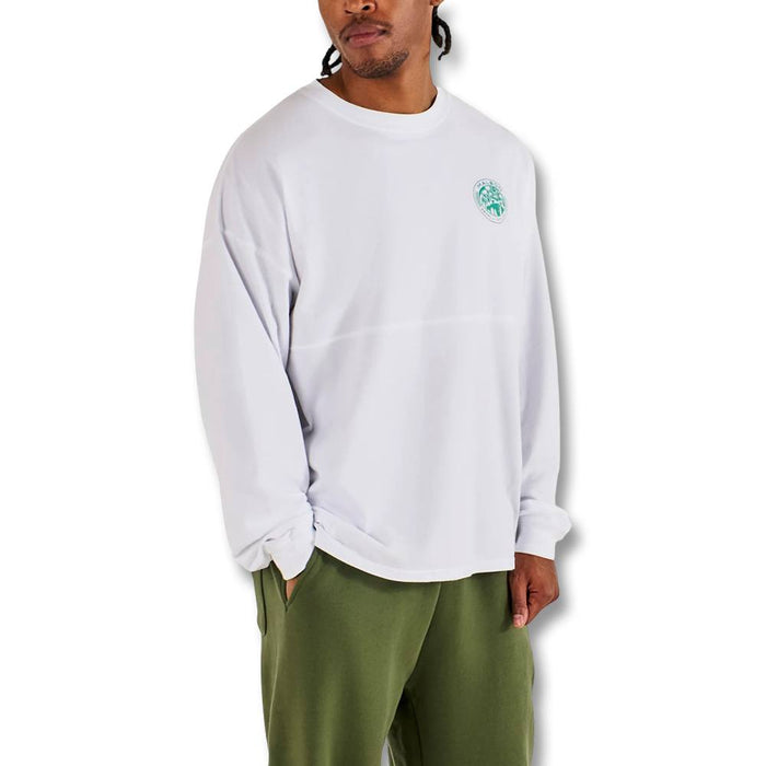 Malbon Horizon Longsleeve Round-Neck Golf T-Shirt White - SS26 Men