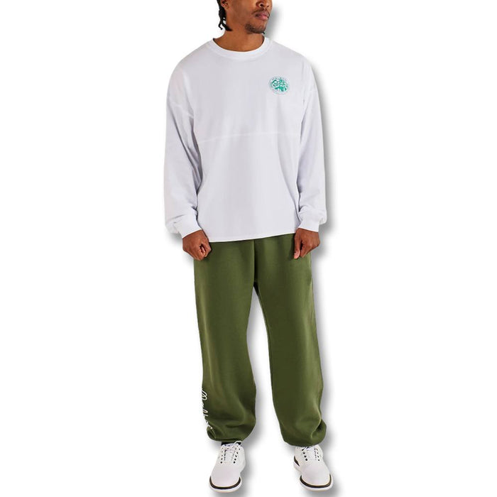 Malbon Horizon Longsleeve Round-Neck Golf T-Shirt White - SS26 Men