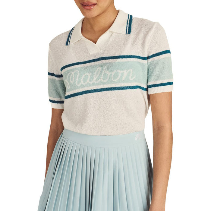 Malbon Jade Shortsleeve Sweater Golf Polo White - SS25 Women