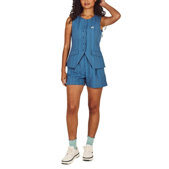 Malbon Keily Golf Shorts Aegean Blue Stripe - SS26 Women