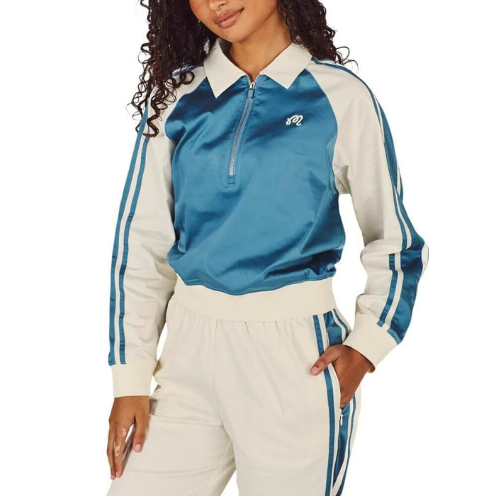 Malbon Liliana Golf Pullover Aegean Blue/Cream - SS26 Women