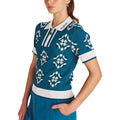 Malbon Lucia Quarter Zip Golf Polo Ocean Multi - SS25 Women