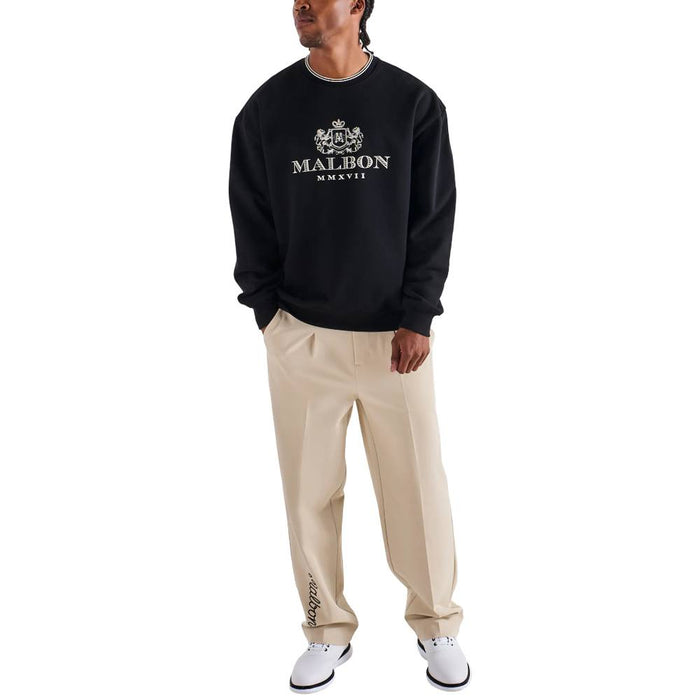 Malbon Monarch Crewneck Golf Sweatshirt Black - FW25 Men