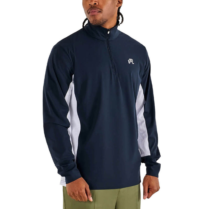 Malbon Santiago Mid Layer Golf Pullover Midnight/White - SS26 Men