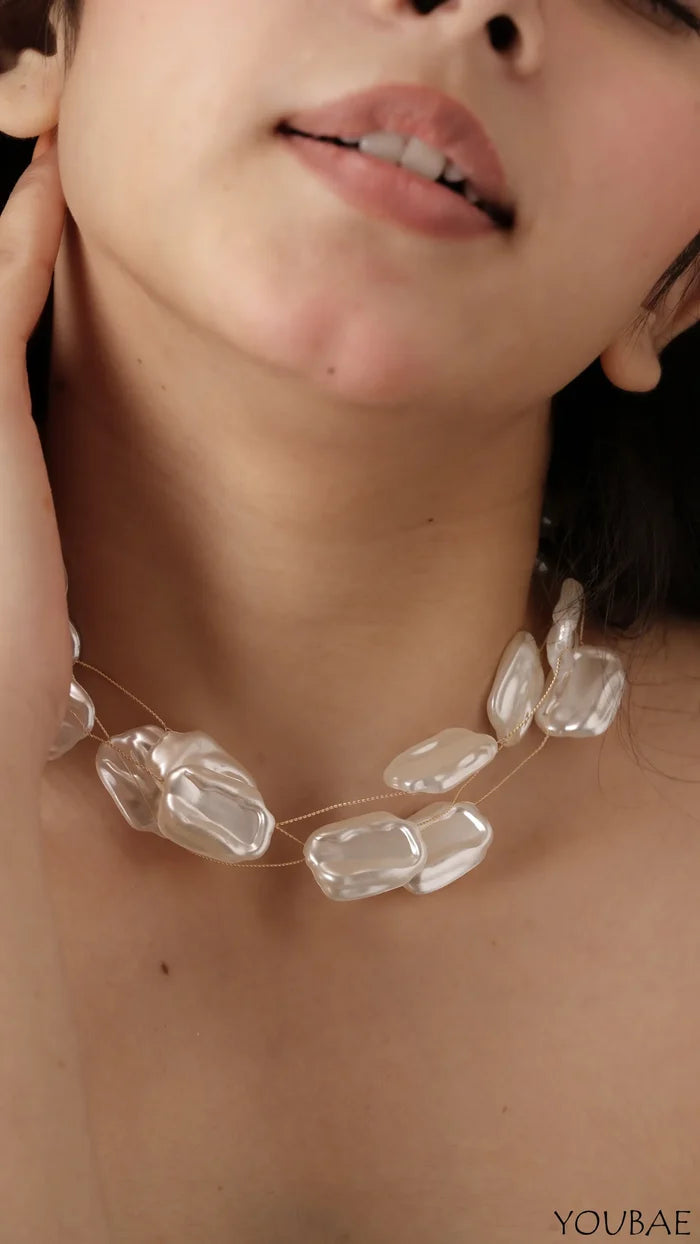 Marble Finish Choker, Anti Tarnish Stainless Steel Neckpiece
