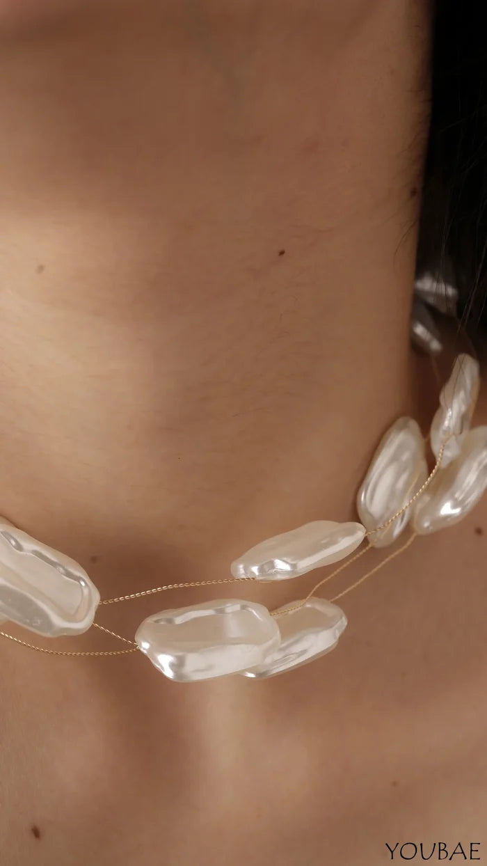 Marble Finish Choker, Anti Tarnish Stainless Steel Neckpiece