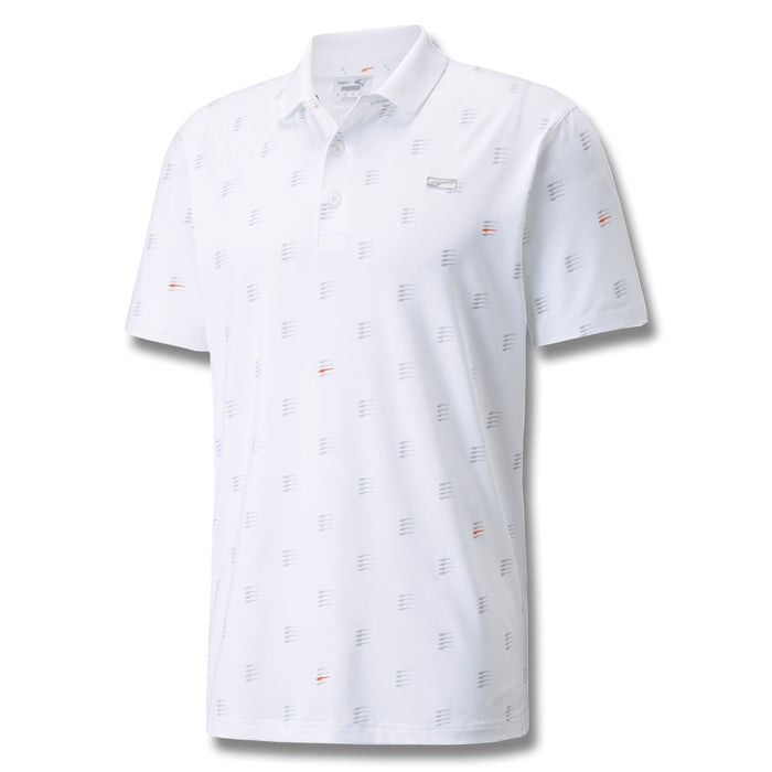 PUMA Mattr Moving Day Golf Polo Bright White/Vibrant Orange - SS21 Men