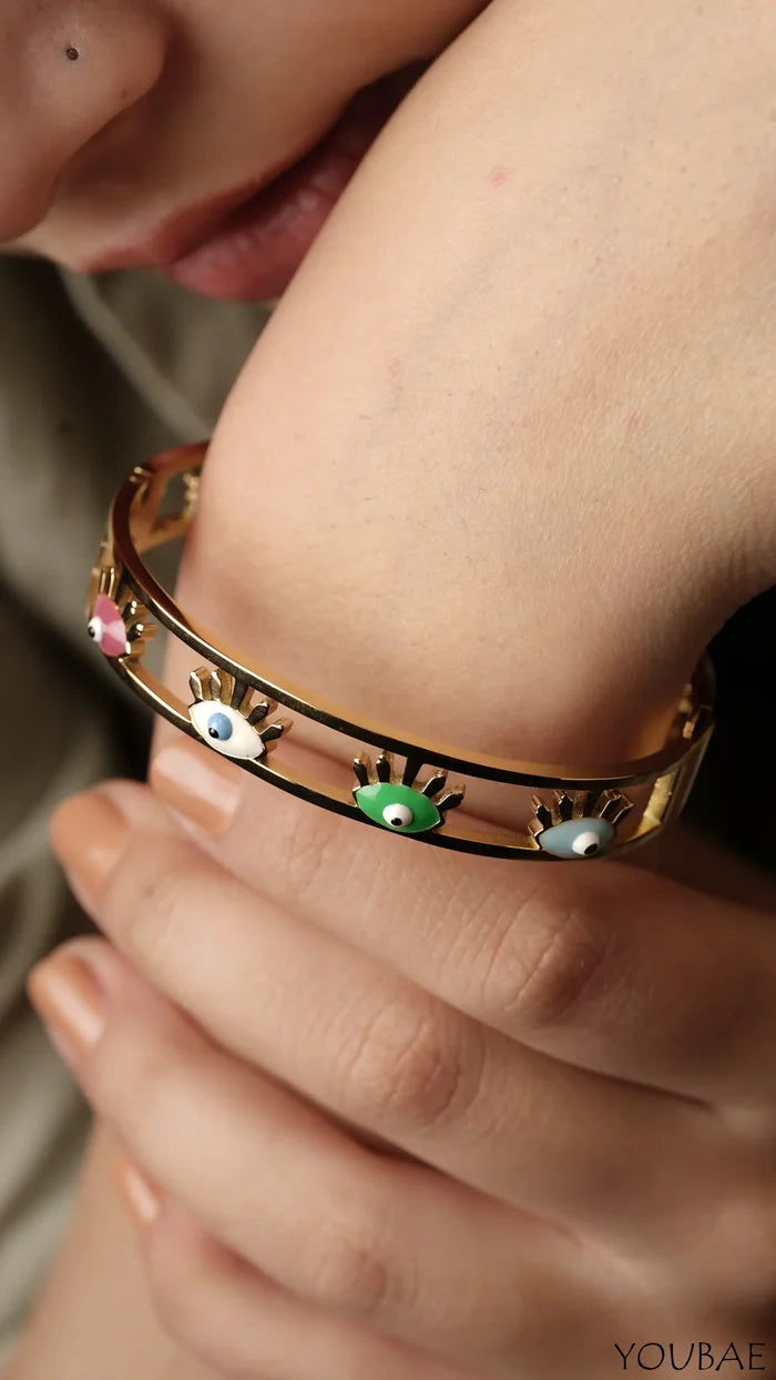 Multi Eye Anti Tarnish, Stainless Steel Bracelet - Single
