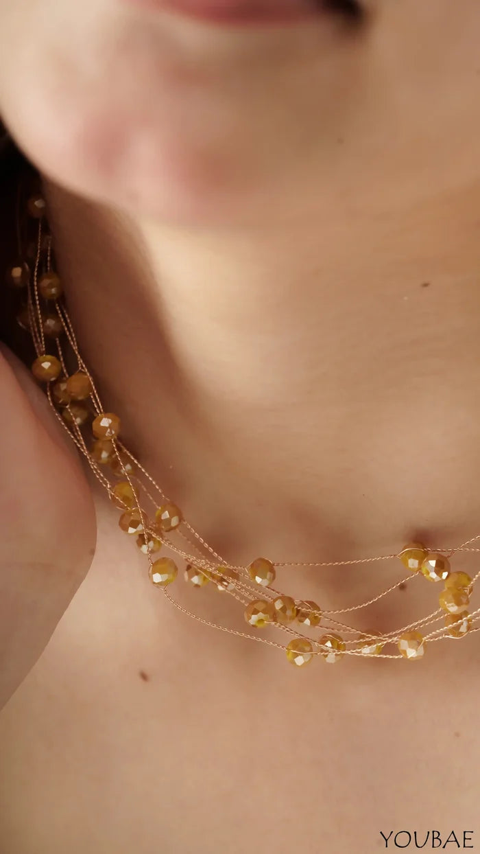 Mustard Beads Anti Tarnish Stainless Steel Premium Choker