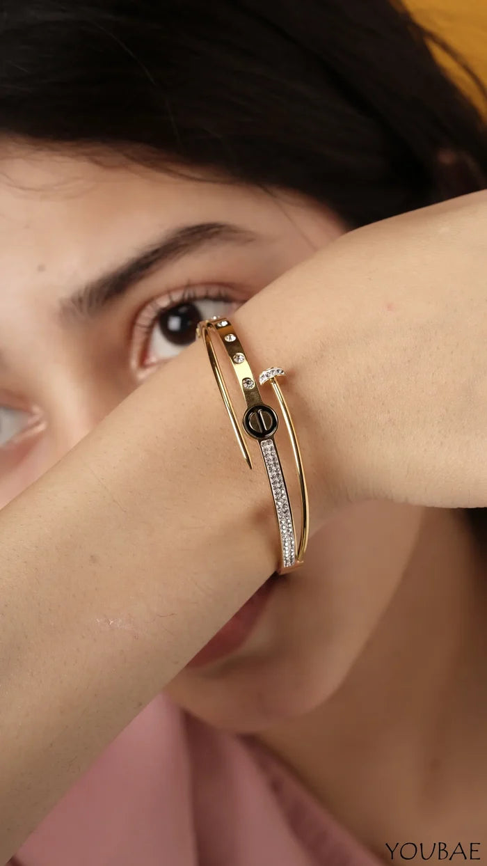 Nail Layered Free Size - Anti Tarnish Bracelet- Single