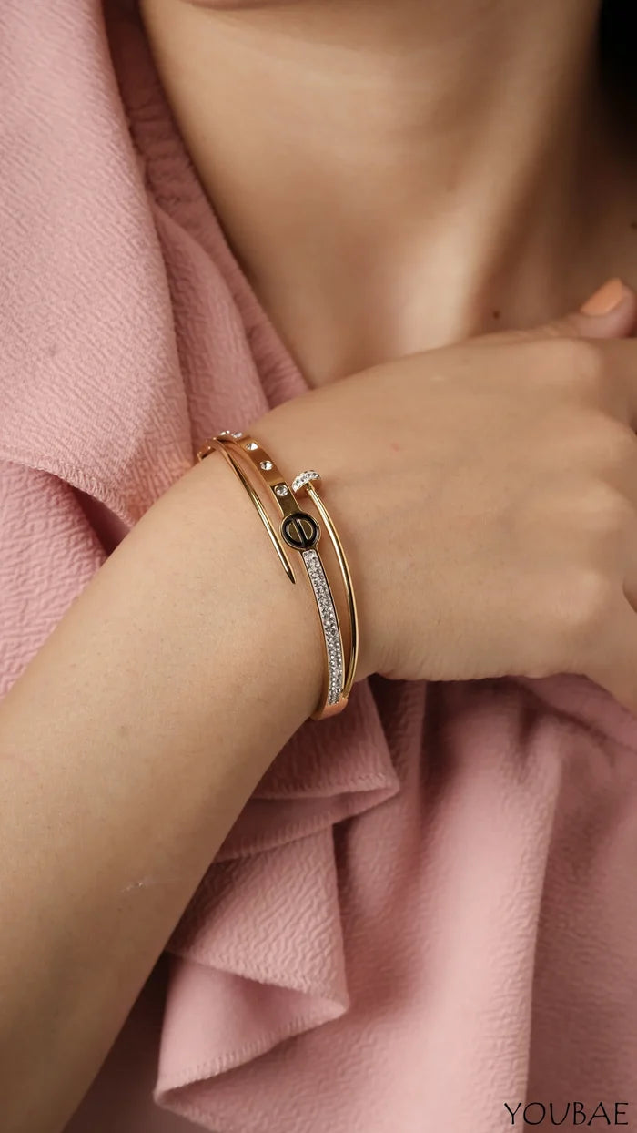 Nail Layered Free Size - Anti Tarnish Bracelet- Single