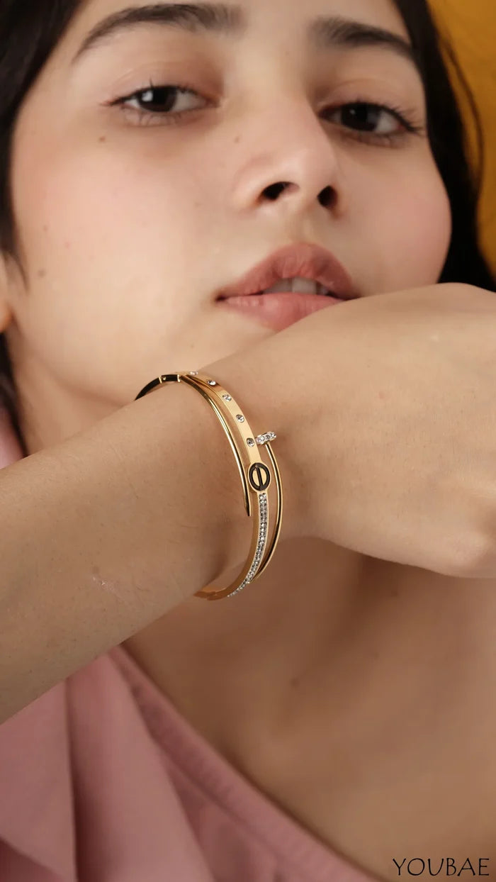 Nail Layered Free Size - Anti Tarnish Bracelet- Single