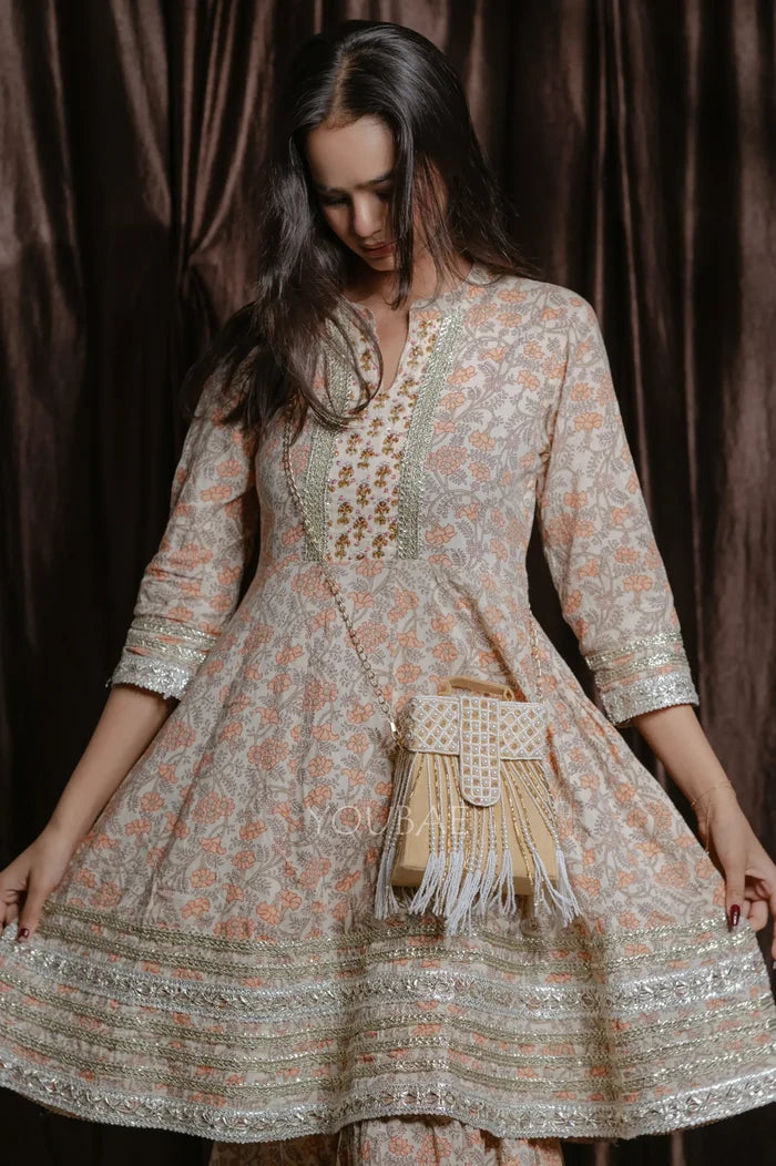 Ochre Jhaalar Box Clutch Bag
