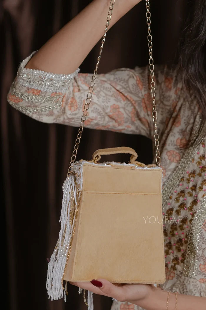 Ochre Jhaalar Box Clutch Bag