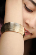 Olivia Chunky Free Size, Anti Tarnish Stainless Steel Bracelet-Gold - Single