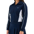 Original Penguin Cropped 1/4 Zip Colorblock Pullover Golf Sweater Black Iris - SS25 Women