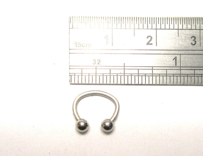 Oval Surgical Stainless Steel Nose Double Ball Hoop Ring Jewelry 16 gauge 16g - I Love My Piercings!