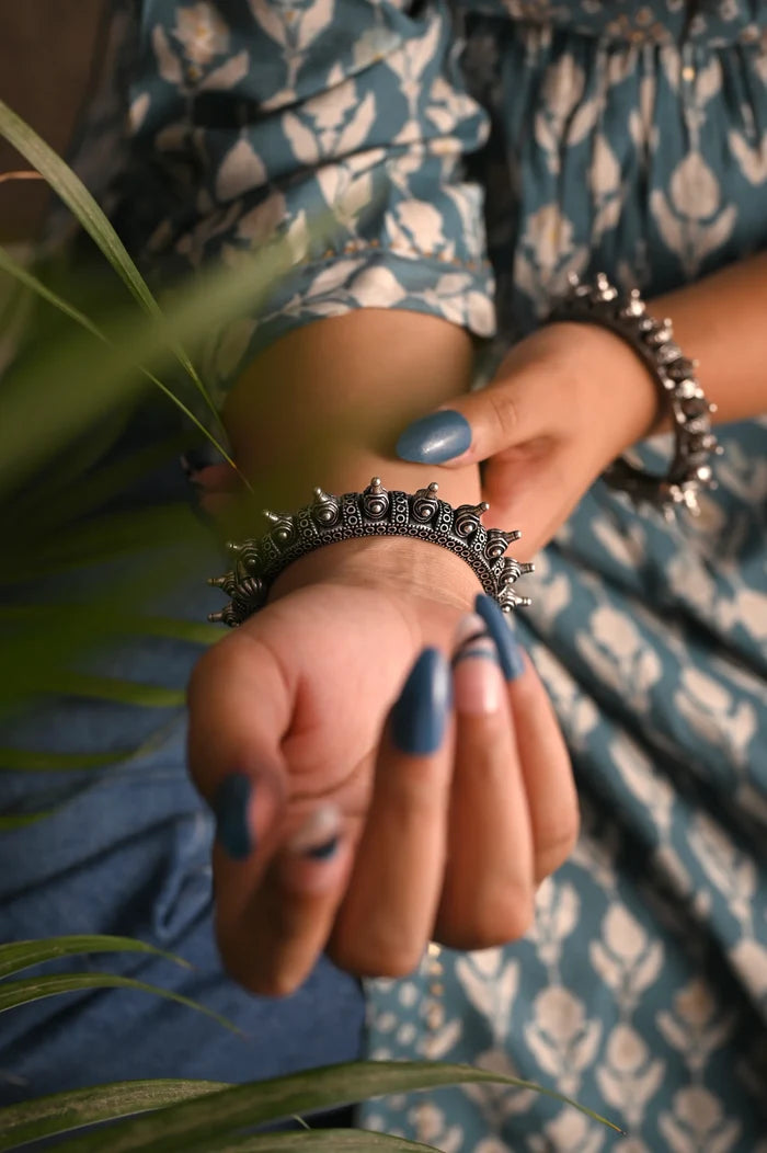 Padmavat - German Silver Handmade Kada - Free Size