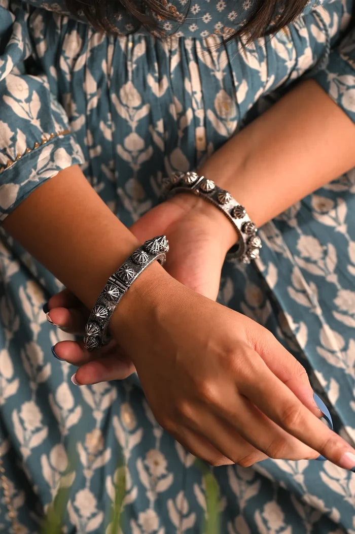 Padmavat - German Silver Handmade Kada - Free Size