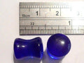 Pair 2 pieces Blue Murano Glass Plugs Double Flare Ear Lobe Gauges 0g 0 gauge - I Love My Piercings!