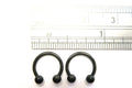 Pair Black Titanium Horse Shoes Horseshoes Half Hoop Cartilage Rings 16 gauge - I Love My Piercings!