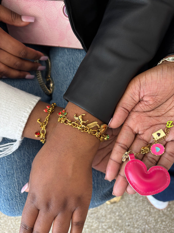 Personalized Gold Charm Bracelet