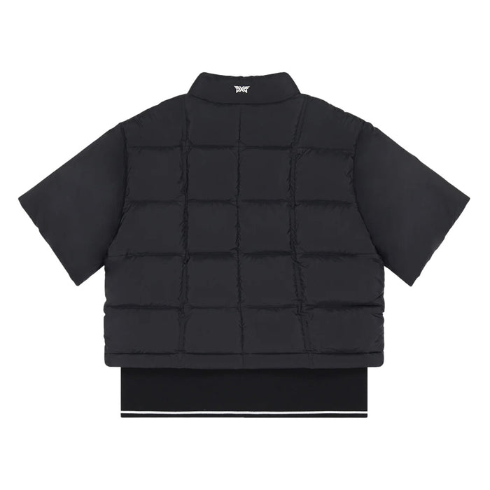 PXG Ribbed Waist Shortsleeve Puffer Golf Jacket Black - FW25 Women