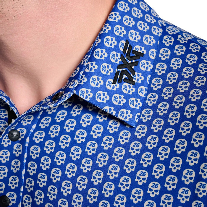 PXG Tour Skull Print Golf Polo Navy - 26 Men