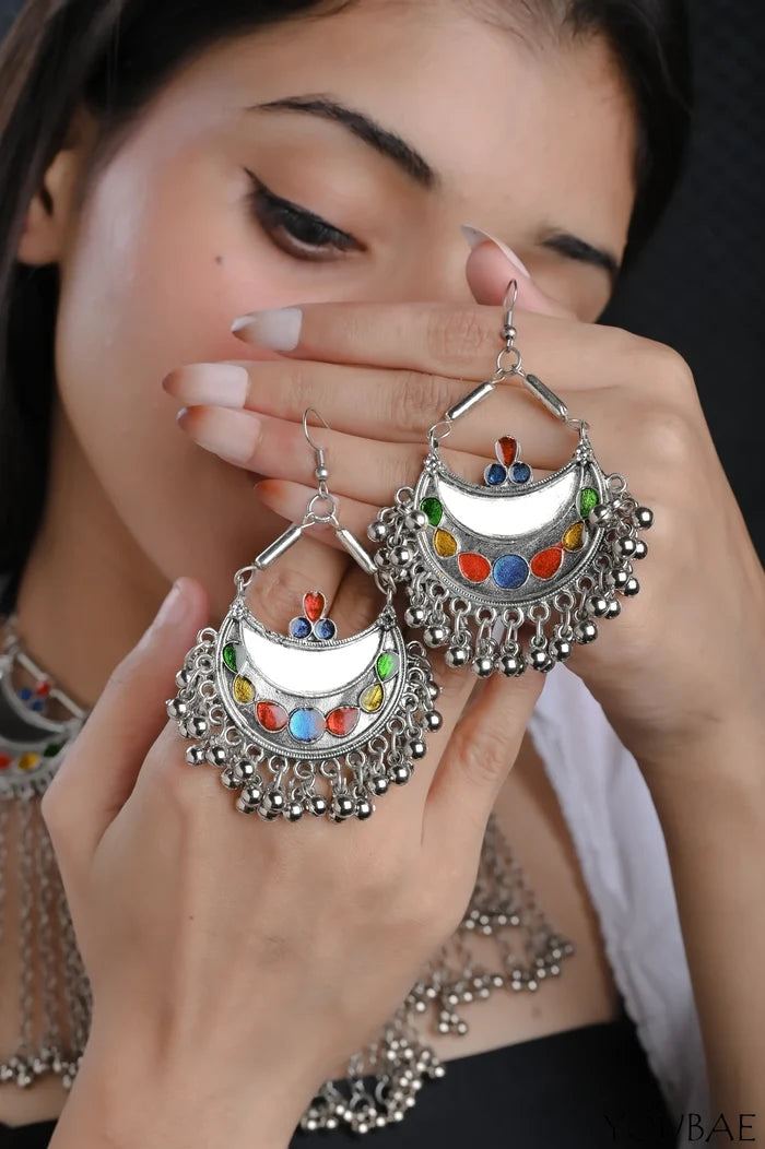 Rangeen Chand Ghungroo Neckpiece Set - With Matching Earrings