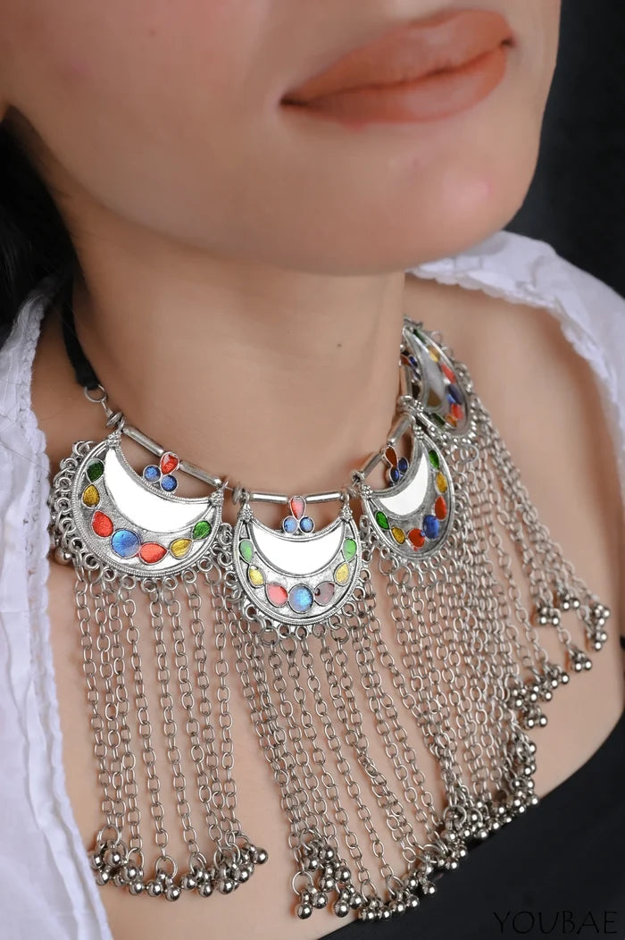 Rangeen Chand Ghungroo Neckpiece Set - With Matching Earrings