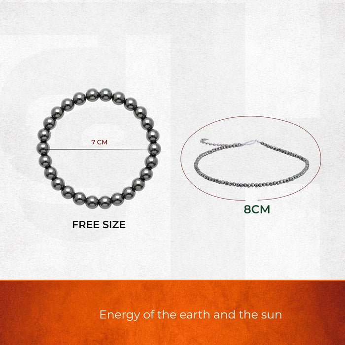 Raw Pyrite Wealth Magnet Duo | Natural Pyrite Crystal Anklet and Bracelet - view 3