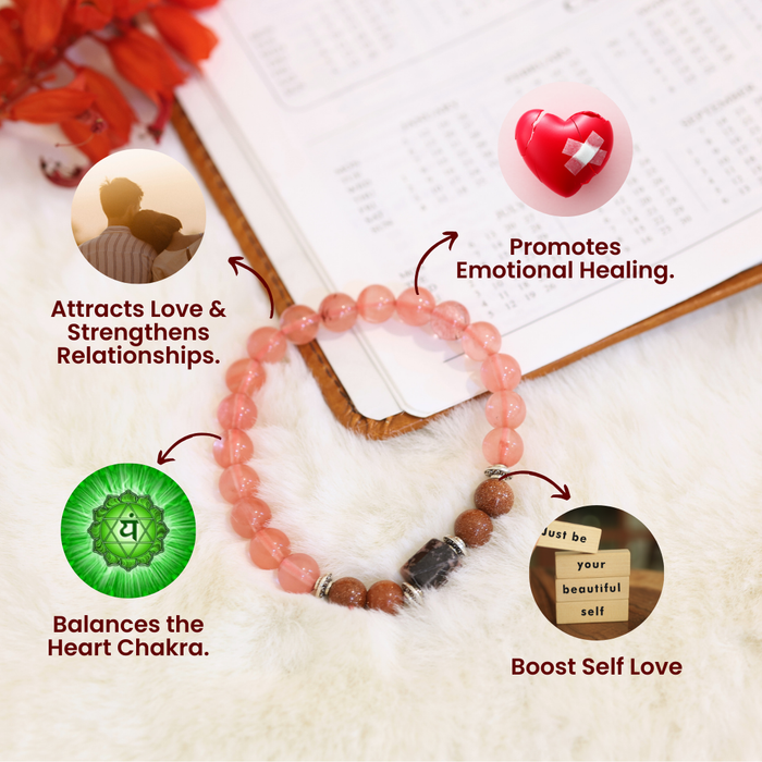 Scorpio (Vrishayik Rashi) Stone Bracelet with FREE Raw Selenite Plate - view 2