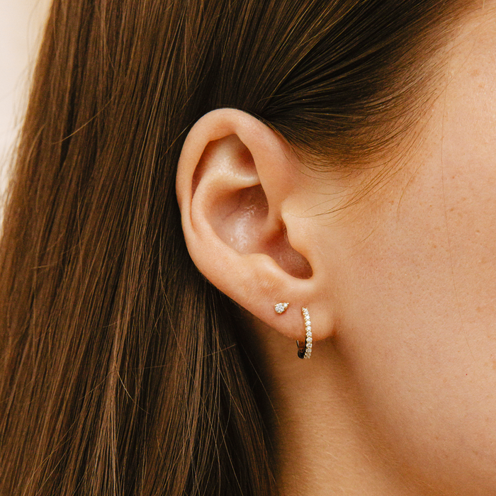 Yellow Gold-2^Teardrop Diamond Earrings: Sophia Ryan Single Petite Teardrop Stud in Yellow Gold Thumbnail-only