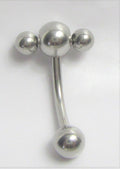 Stainless Surgical Steel Triple Ball VCH Vertical Clitoral Clit Hood Bar 14g - I Love My Piercings!